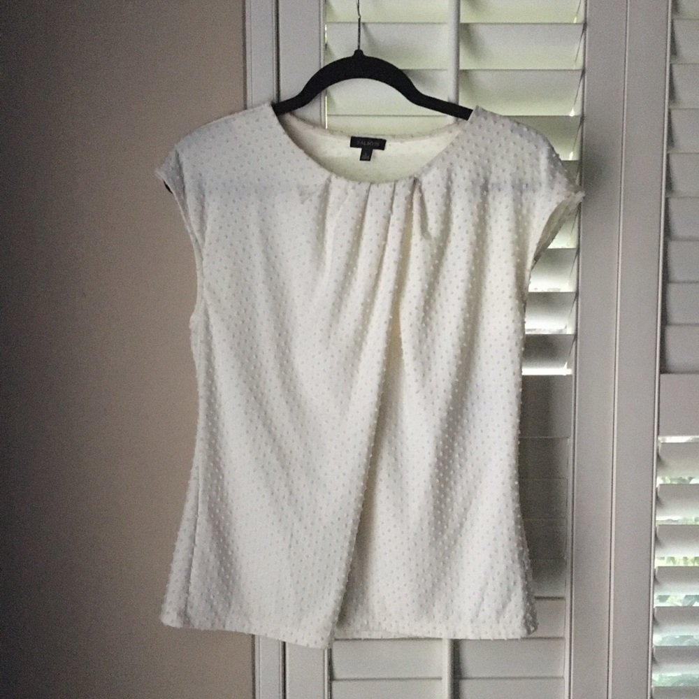 TALBOTS Textured Dot Top in White